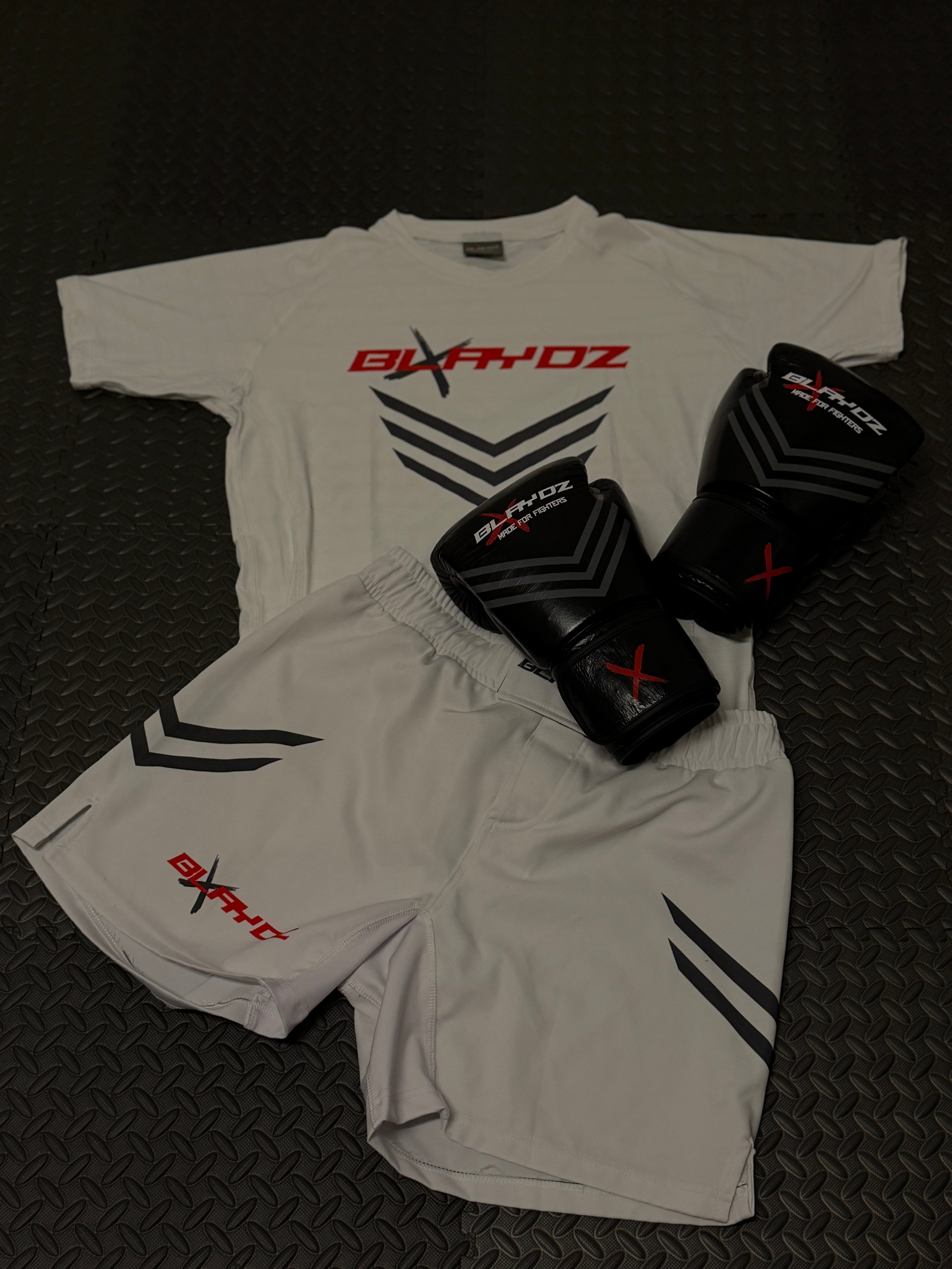 3er Set - Boxhandschuhe, Rashguard Shirt, Fightshort - Ghost Strike Collection